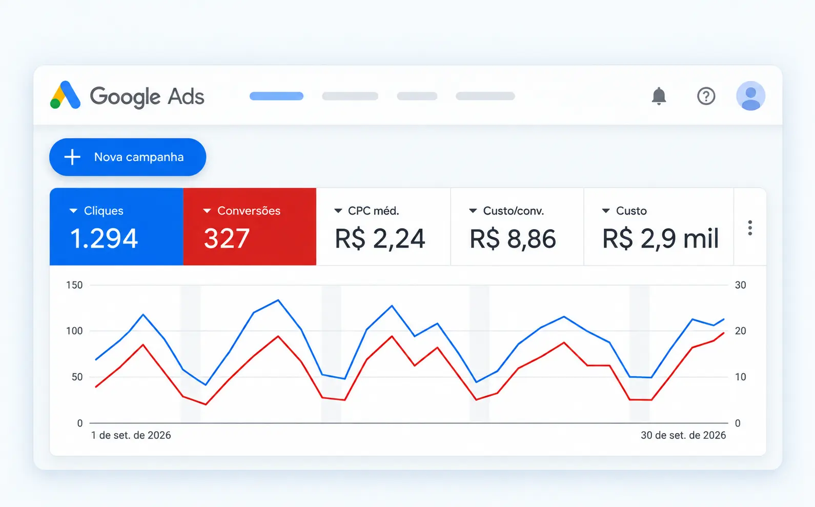 Espaço reservado para print real — não representa dados de campanha